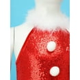 thumbnail image 6 of TiaoBug Kids Girls Christmas Sleeveless Velvet Sequins Party Jumpsuit Ballet Dance Leotards Outfits Red 14, 6 of 7