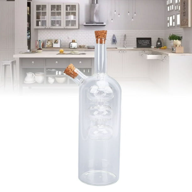 Aceitera Y Vinagrera, 2 En 1 Botella Dispensadora De Aceite Y Vinagre Con Doble Vertedor De Vidrio Botella Dispensadora De Aceite De Oliva Y Vinagre De Boca Ancha