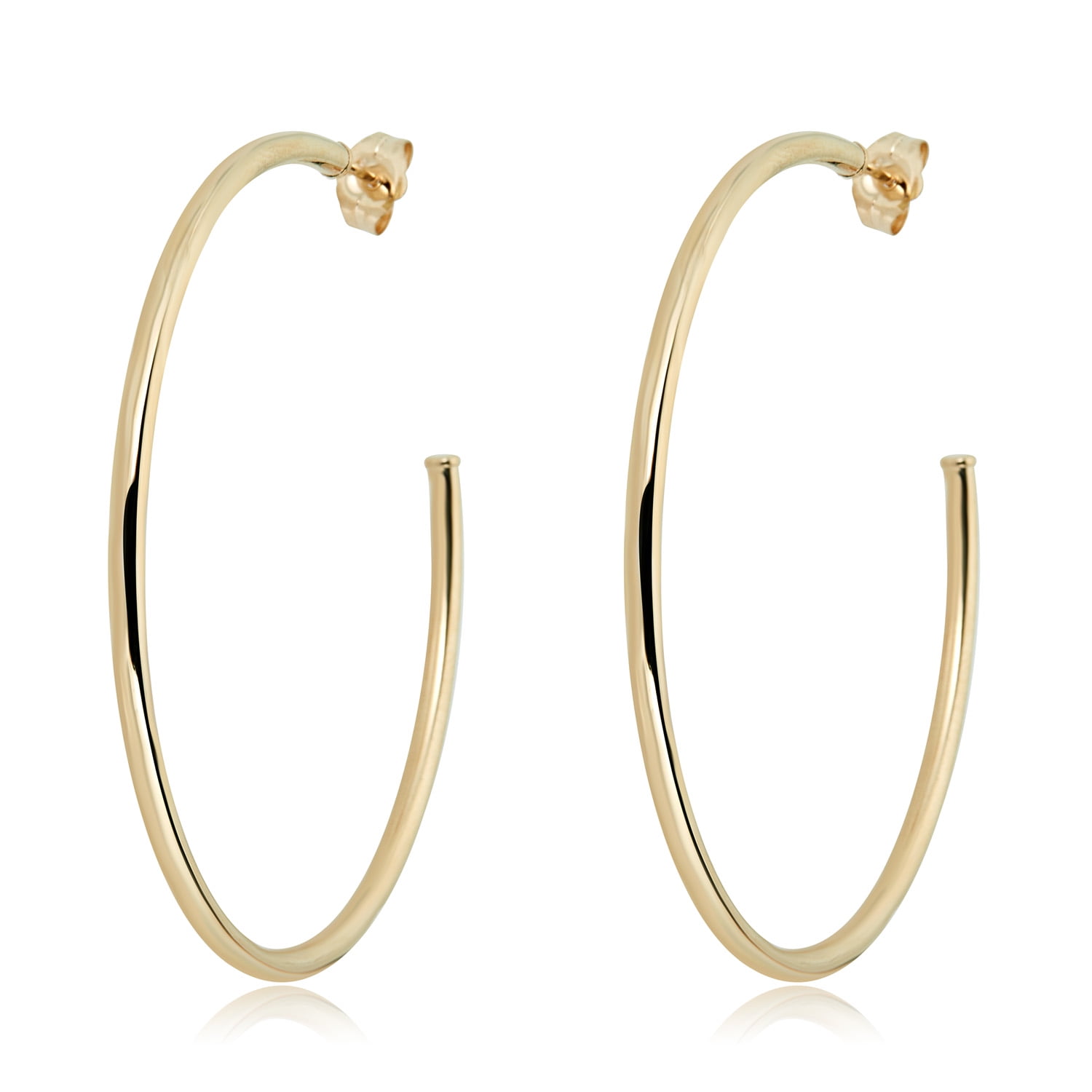 Sonia Jewels Polished 14k Yellow Gold Half Huggie Endless Hoop Womens Earrings 13MM X 11MM