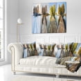 thumbnail image 2 of Designart Houses on Small Island Panorama - Modern Seascape Throw Pillow - 16x16, 2 of 4