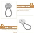 thumbnail image 2 of 6 Pack Collar Extenders Elastic Button Extender Neck Extenders for Shirt Pants Dress Trouser Favors for Men and Women, Silver, 2 of 14