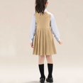 thumbnail image 5 of Girls' Khaki Jumper & Shirt 2-Piece Set, School Uniform Outfit, Stretch Polyester Spandex, Pleated Dress for Ages 3-15 Years,Size 11-12 T, 5 of 7