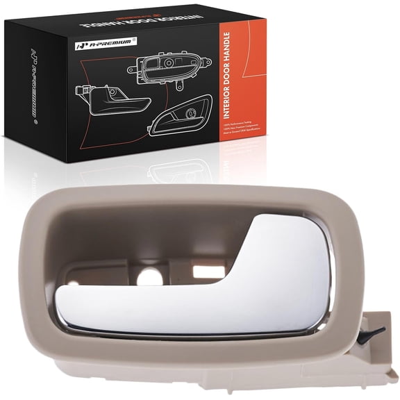 A-Premium Front Right Passenger Side Interior Door Handle Compatible with Chevrolet Cobalt 2005-2007 & Pontiac G5 2007, Beige Housing with Chrome Lever, Replace# 22722748