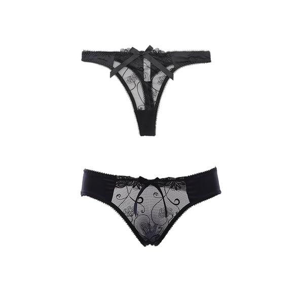 Women Lace Briefs Ultra Thin Lace Panties Sexy Underwear Low Rise Soft Bikini 2 Pieces