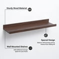 thumbnail image 2 of 24inch Picture Ledge Shelf, Floating Shelves Wall Mounted Set of 3, Photo Shelf Modern Wall Shelves for Decor,Walnut, 2 of 6