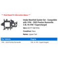 thumbnail image 2 of Intake Manifold Gasket Set - Compatible with 1996 - 2003 Pontiac Bonneville 3.8L V6 VIN 1 Supercharged 1997 1998 1999 2000 2001 2002, 2 of 2