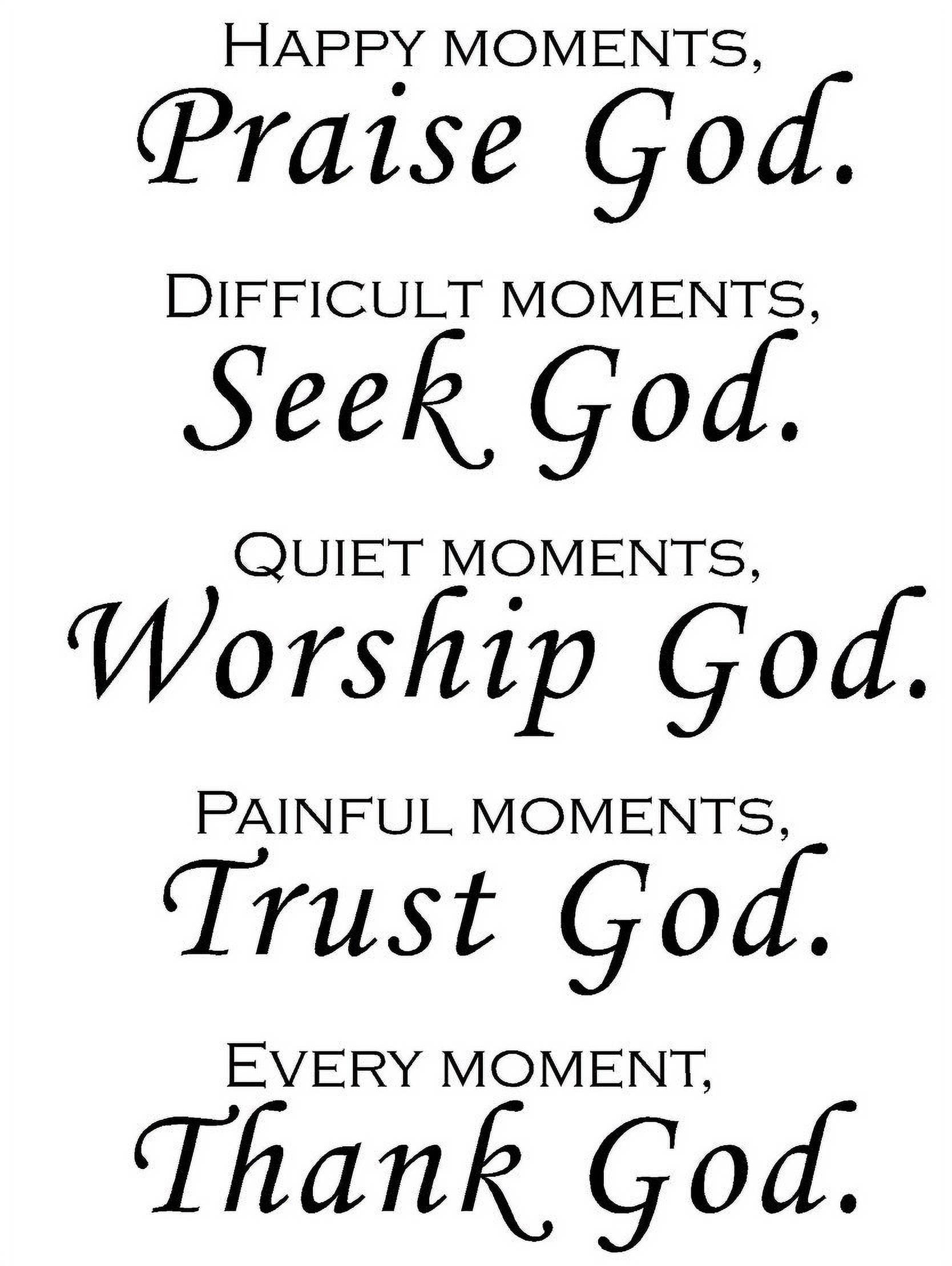 Happy Moments Wall Art Sayings Sticker Decor Decal Prayer Church Decorative Removable Waterproof Quote Letters Wall Sticker Decals TV Background Paper Mural Wallpaper Home Room Decor