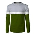 thumbnail image 4 of XFLWAM Mens Crew Neck Long Sleeve T Shirt Color Block Tees Shirt Casual Stretch Workout Casual Blous, 4 of 4