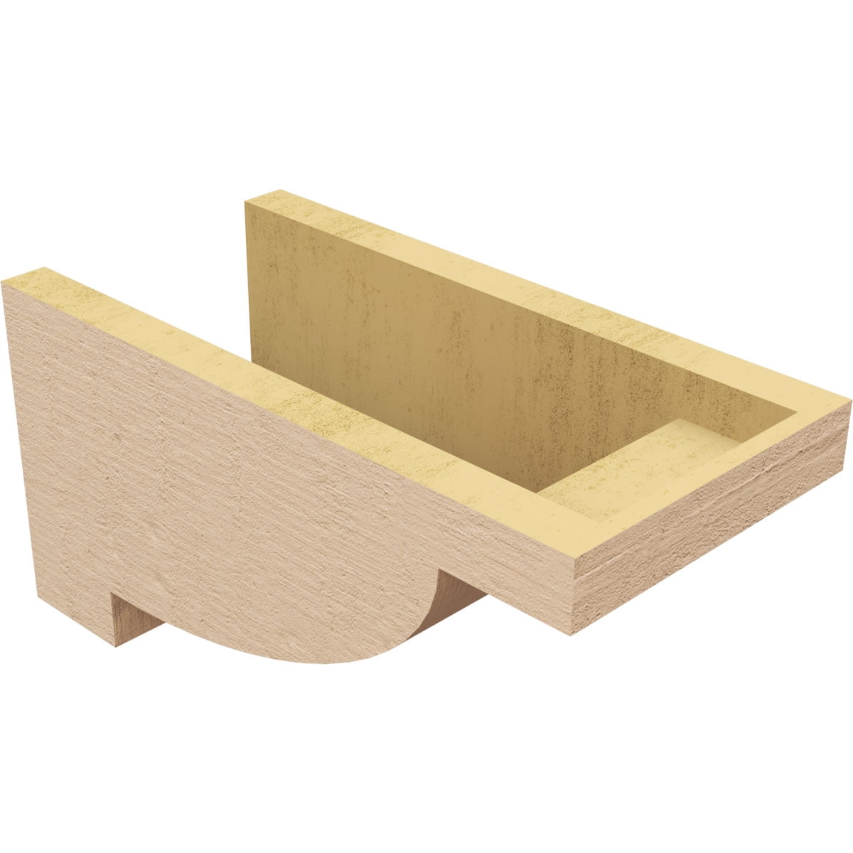 7"W x 14"D x 7"H Wide Alpine Rough Cedar Woodgrain TimberThane Corbel, Primed Tan