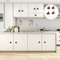 WHAMVOX  4 Pcs Single Hole Handle Brushed Door Drawer Pulls Kitchen Cabinets Red