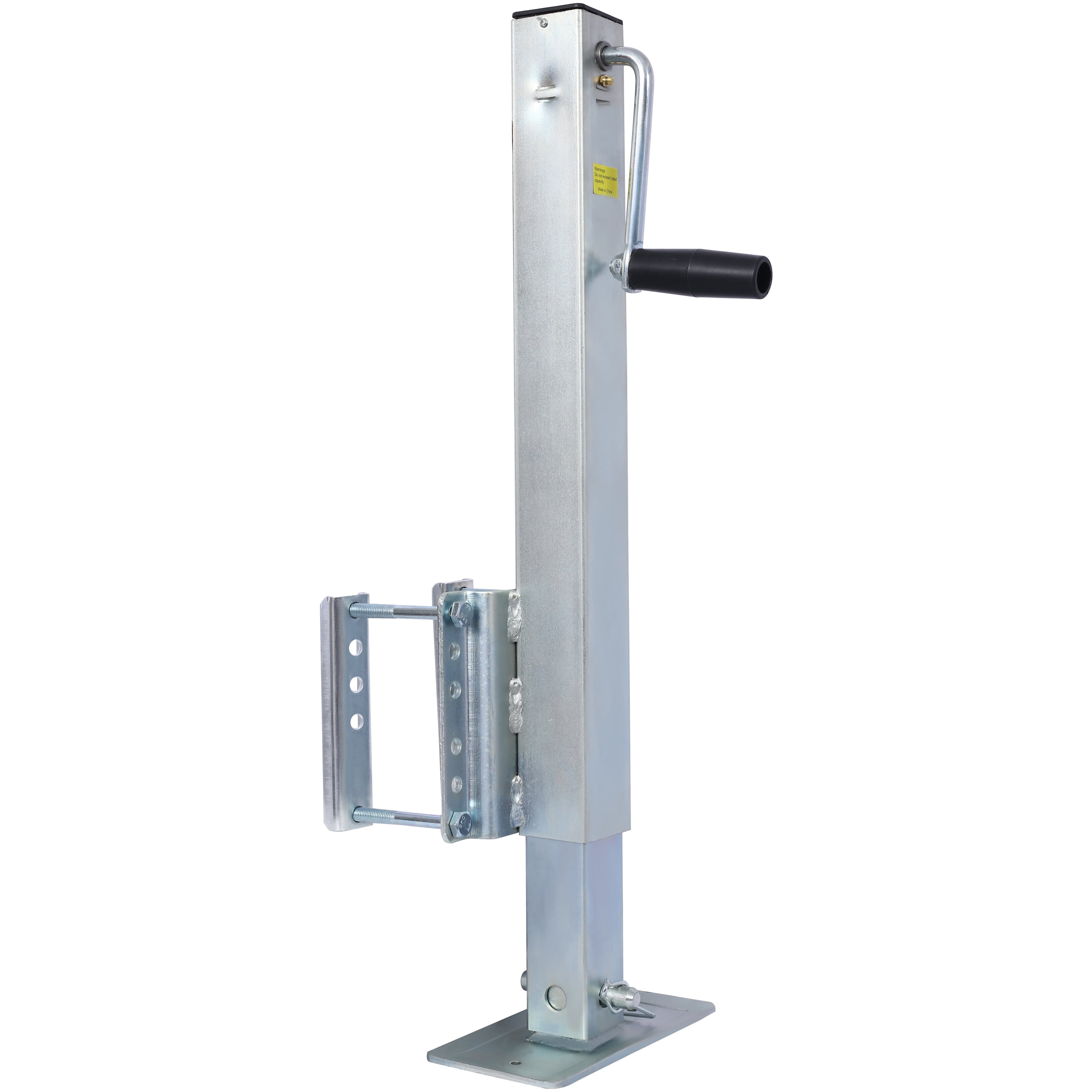 Pro 2500 lb Heavy Duty Trailer Jack | Fixed Mount Drop Leg Jack with 28.6” Lift & 4”x6” Foot, Square Tube Bolt-On Jack for Boat Trailers, Utility Trailers, RV, Camper & Off-Road Towing