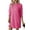 Hot Pink, variant on Women's Textured Round Neck Long Sleeve Mini Dress with Subtle Stretch Day to Night Wear 97% Polyester 3% Elastane Care