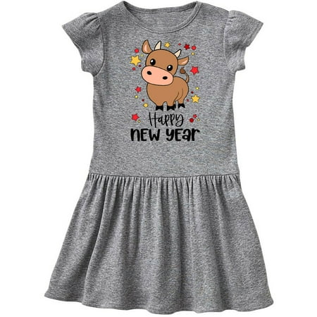 

Inktastic Happy New Year Cute Ox Gift Toddler Girl Dress