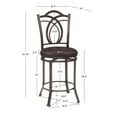 thumbnail image 6 of Bowery Hill 24" Metal & Faux Leather Counter Stool in Coffee Brown/Espresso, 6 of 6