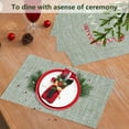 thumbnail image 3 of VCVCOO Green Christmas Placemats Set of 4, Washable Wipeable Place Mats Vinyl Woven Table Mats Heat Resistant Placemat for Dining Table Indoor/Outdoor, 3 of 14
