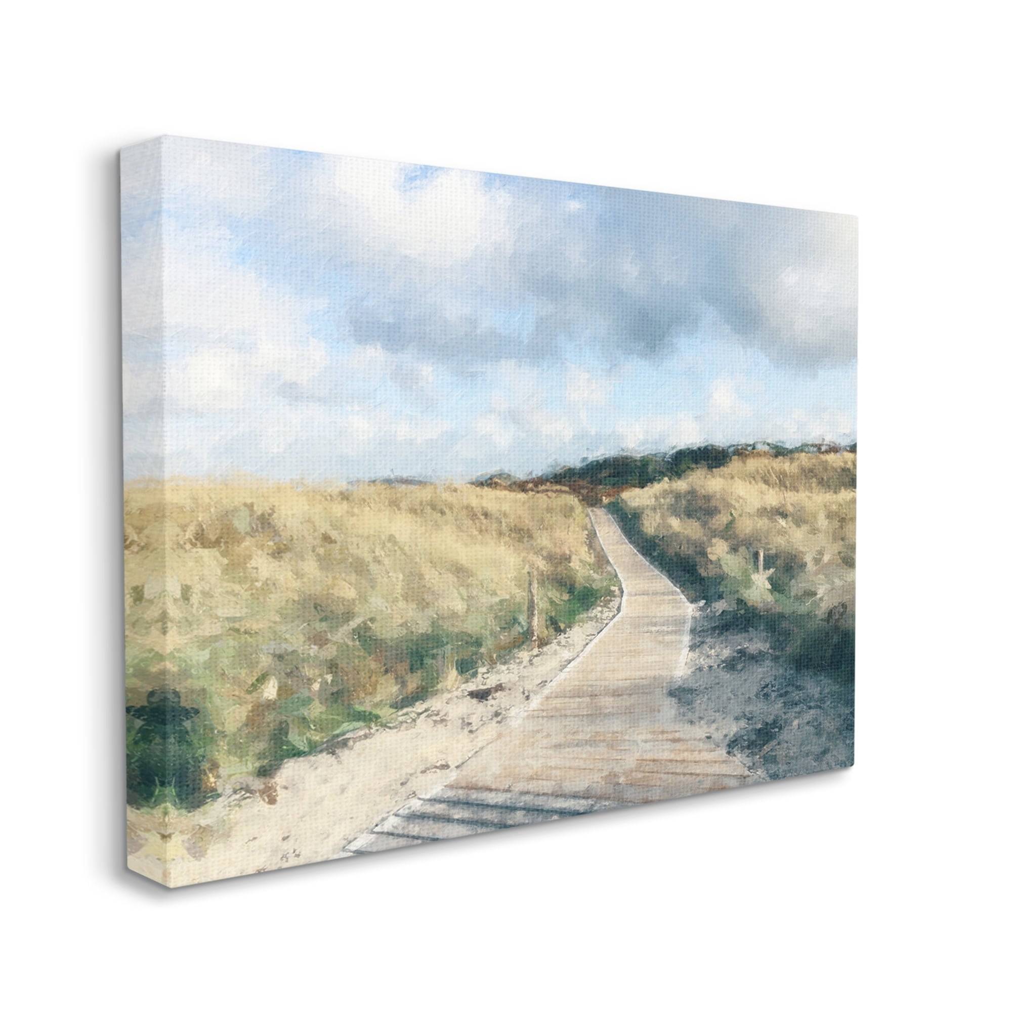Stupell Coastal Boardwalk Path Landscape Landscape Painting Gallery Wrapped Canvas Print Wall Art