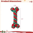 thumbnail image 4 of Juguete de cuerda de hueso para perros de Navidad, juguetes para masticar con cuerda de algodón para perros, paquete de regalo navideño para mascotas con formas de hueso, juguetes interactivos festivo, 4 of 5