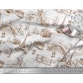 thumbnail image 2 of Soimoi Velvet Fabric Eiffel Tower,Train & Bicycle Transport Print Fabric by The Yard 58 Inch Wide, 2 of 3