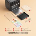 thumbnail image 6 of PARIS RHÔNE Air Fryer, 14.8QT 9 in 1 Toaster Oven, 450℉ Food Dehydrator, Knob-Controlled Freidora de Aire for Easy, Oil Less and Healthy Meals with Nonstick Dishwasher Safe Basket and Trays (Black), 6 of 7