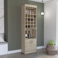 thumbnail image 2 of Depot E-Shop Athens Kava Bar Cabinet With Double Door, Open Shelf, Glass Rack, Tray, And 16 Wine Cubbies, Light Pine, 2 of 5