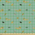 thumbnail image 2 of Ambesonne Tropical Fabric by the Yard Upholstery, Scandinavian Tigers Leaves, 5 Yards, Dark Sea Green and Apricot, 2 of 5