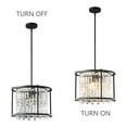 thumbnail image 3 of ZHLWIN Dining Room Light Fixture, 15.74 inch Round Lndustrial Farmhouse Chandelier Black Metal Crystal Pendant Light for Kitchen Island Dining Room Living Room Flat, 3 of 7
