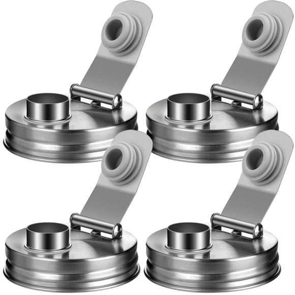 Tapa con Pico Vertedor para Frascos Mason de Acero Inoxidable 4PCS