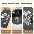 thumbnail image 5 of Washable Non-Slip Kitchen Rug Set 3-Piece, Dark Oil Resistant Runner Mats with Knife & Fork Print, 5 of 8