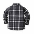 thumbnail image 4 of ZCFZJW Little Kids Toddler Baby Boy Girl Flannel Shirt Jacket Plaid Long Sleeve Lapel Button Down Shacket Fall Winter Warm Coat Outwear A#14-Black 3-6 Months, 4 of 9