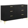 thumbnail image 4 of Kendall 4-piece Tufted Panel Queen Bedroom Set Black and Gold, 4 of 6