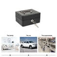 thumbnail image 4 of MasteelfCA 1 Set Thickened Cash Box with Key Lock Portable Iron Money Box Storage Case, 4 of 8