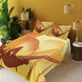 thumbnail image 2 of Ambesonne Tropical Fitted & Top Sheet Set with Shams, Majestic Sunset View, Burnt Orange, 2 of 5