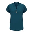 thumbnail image 5 of GZWYHT Linen Tops For Women，Button Down Shirts for Women Linen Button Down Shirt Women Boho Peasant Gauze Blouses Plus Size Tops Casual Tops for Women Blue 2XL, 5 of 6