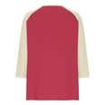 thumbnail image 5 of uublik Girls' Pullover Shirts Kids Crewneck T-Shirts 3/4 Sleeve Tops Cute Fall Blouse Tees Size 3T-14 Hot Pink, 5 of 5