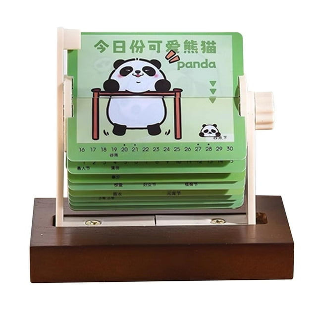 Calendario de escritorio mecánico 2025 Nuevo mini calendario decorativo a mano arrancada para la decoración del restaurante del aula regalo de panda