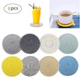 thumbnail image 1 of 8pcs Tressé Tasse Sous-Verres, Mignon Coton Rond Tissé Sous-Verres Boire Absorbant Tissé Sous-Verres, 1 of 5