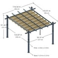 thumbnail image 3 of WildBreak Outdoor Pergola 10 x13 Feet, Wood Grain Metal, with Retractable Canopy, Gray & Khaki, 3 of 8