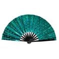 thumbnail image 2 of Hand Fan, Foldable Dance Fan, Portable Large Handheld Fan Dance Accessories, with Laser Color, for Boots on The Ground Fan, for Boots on The Ground Hand Fan, Iridescent Clack Hand Fan, 2 of 5