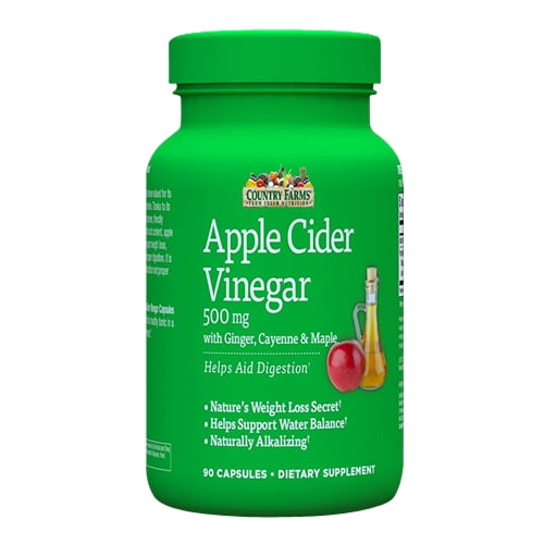 Country Farms Apple Cider Vinegar 500mg Capsules 90 Ea 3 Pack
