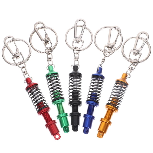 LNGOOR 5 Pcs Shock Absorber Keychain Models Car Keyring Mini Key Chain Ring Automotive Key Chain