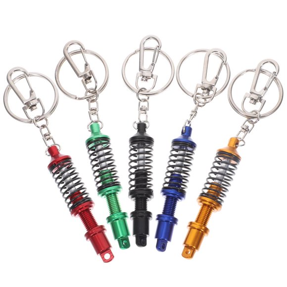LNGOOR 5 Pcs Shock Absorber Keychain Models Car Keyring Mini Key Chain Ring Automotive Key Chain