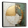 thumbnail image 2 of Designart "Fusion Of Gold And Green Paint I" Abstract Painting Floater Framed Wall Decor, 2 of 5