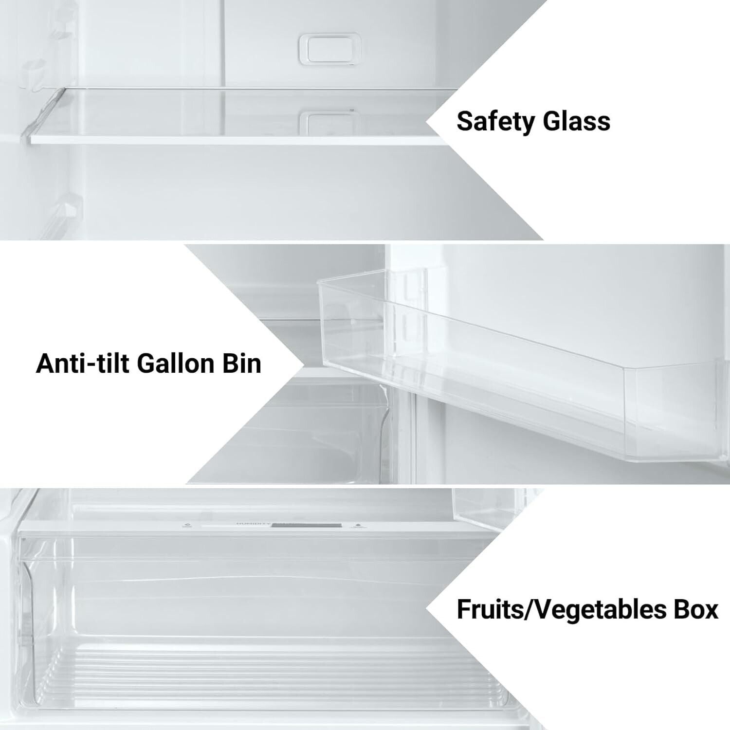 SMAD 13.9 Cu ft Top Freezer Refrigerator, Full Size 28 in.W Frost Free LED Light, Reversible Door, Stainless Steel