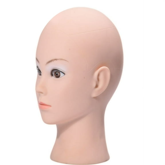 Jesscasday Display Head Model Female Wig Head Bald Mannequin Head Bald Manikin Head with Eyelashes for Wigs Making Display Helmets