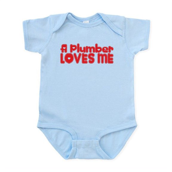CafePress - A Plumber Loves Me Infant Bodysuit - Baby Light Bodysuit, Size Newborn - 24 Months