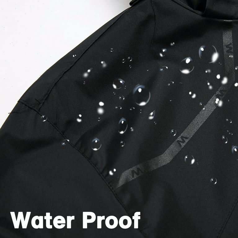 Keevoom Mens Hooded Waterproof Rain Jacket Lightweight Outdoor Windproof  Raincoat Jacket 