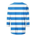 thumbnail image 5 of fartey Plus Size 3/4 Sleeve T-Shirts for Women Casual Striped Print Crewneck Tops Lightweight Soft Stretch Three Quarter Length Sleeves Shirt, S-4XL, 5 of 5