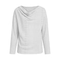 thumbnail image 6 of CUSTG Women Casual Shirts Summer Solid Color Blouses For Dressy Cowl Neck Long Sleeve Eyelet Elegant School Work 2026 Shirts Breathable Tops, 6 of 6
