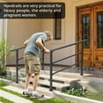 thumbnail image 2 of EastVita Hand Rails for Outdoor Steps, 3 Step/4 Step Porch Railing Wrought Iron Railing, Side Mount Hand Rails for Seniors, 2 of 7