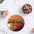 thumbnail image 4 of FMSHPON Leopard Sunset Nature Print Set of 4 Round Coaster for Drinks, Absorbent Ceramic Stone Coasters Cup Mat with Cork Base for Home Kitchen Room Coffee Table Bar Decor, 4 of 6